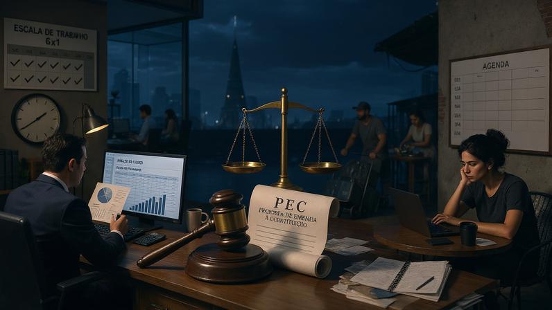 Especialistas veem na experiência da PEC de 2013 um indicativo dos desafios que a redução da jornada deve impor ao mercado de trabalho (Foto: Dall-E/Gazeta do Povo)