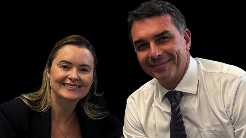 Julia Zanatta e Flávio Bolsonaro