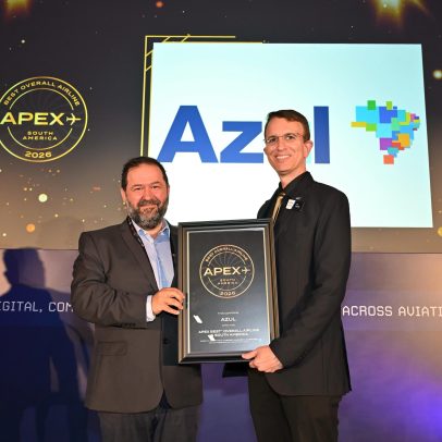 Azul é eleita a Melhor Companhia Aérea da América do Sul no APEX 2026