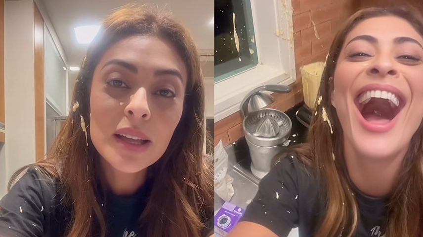 Juliana Paes tentou fazer bolo e se deu mal