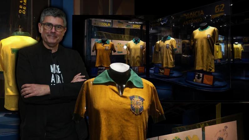 ‘O futebol explica o mundo’, afirma curador do Museu do Futebol, Marcelo Duarte. Foto: Colagem de Thais Barroco com fotos de Nilton Fukuda/Museu do Futebol