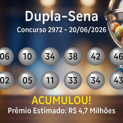 Dupla-Sena: veja os números sorteados no concurso 2972