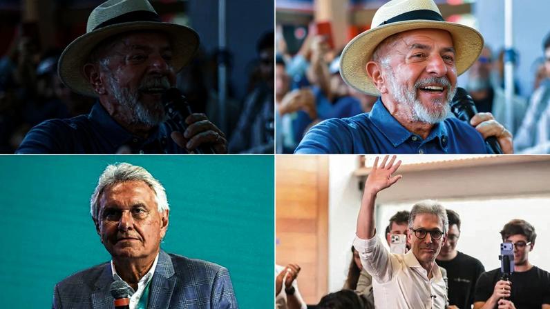 POSTULANTES - Lula, Flávio Bolsonaro, Caiado e Zema: favoritismo atual dos líderes será testado nos próximos meses