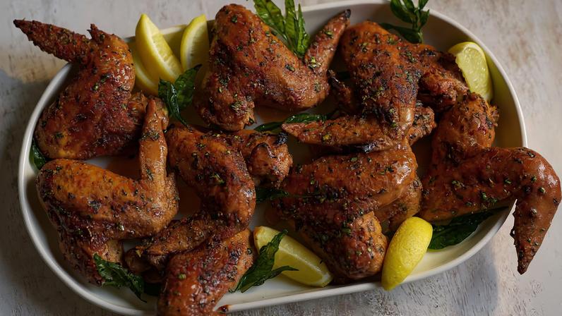Receita de asas de limão e pimenta com molho curry-manteiga