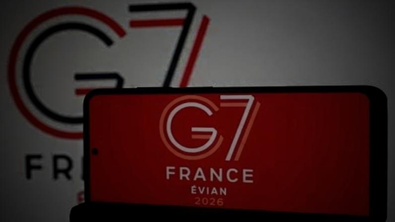 Logotipo do G7 na França em 2026