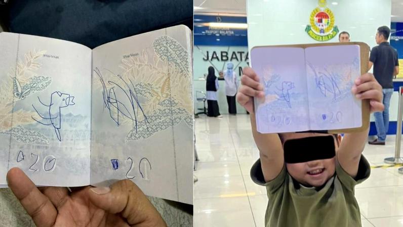 Criança que rabiscou passaporte faz mãe perder voo na Malásia