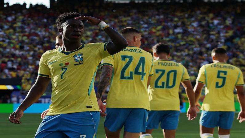 Vini Jr. fez o gol do Brasil no empate contra o Marrocos
