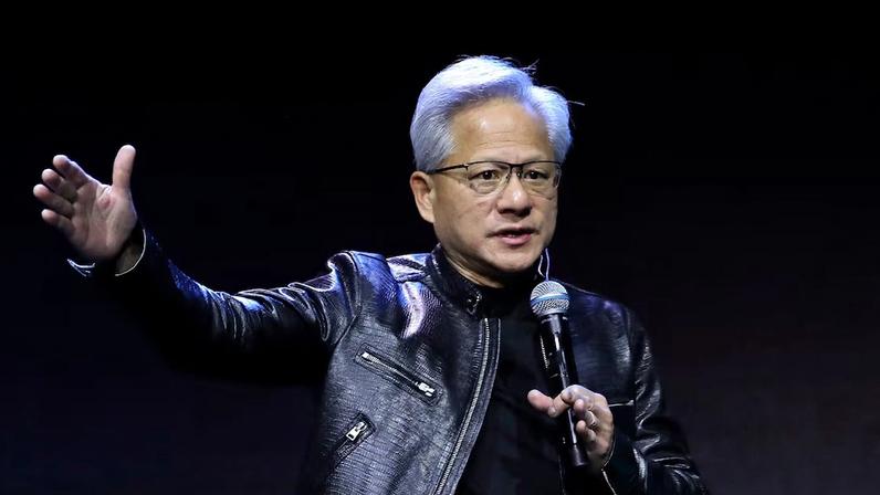 O CEO da Nvidia, Jensen Huang, discursa em Taipé, Taiwan