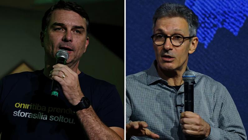 Flávio Bolsonaro, Ronaldo Caiado e Romeu Zema