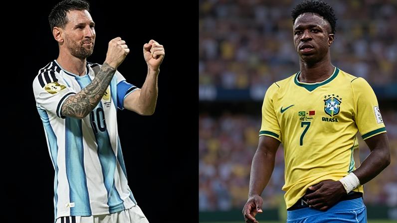 Messi e Vini Jr são os destaques de Argentina e Brasil na Copa