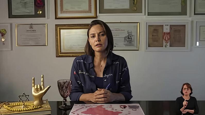 Michelle Bolsonaro em um vídeo publicado em suas redes sociais