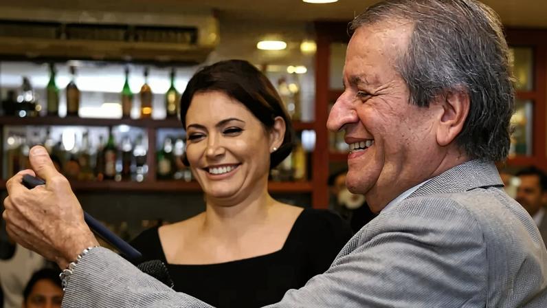 Michelle Bolsonaro e Valdemar Costa Neto