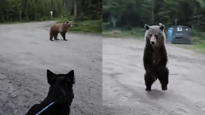 Urso tentou investir contra mulher durante passeio com cachorro no Canadá