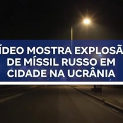 Vídeo mostra explosão de míssil russo na Ucrânia
