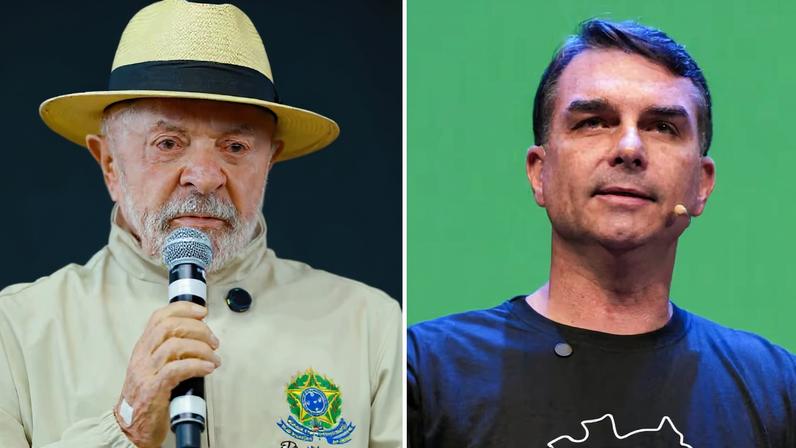 Lula é seguido na disputa eleitoral pelo senador Flávio Bolsonaro