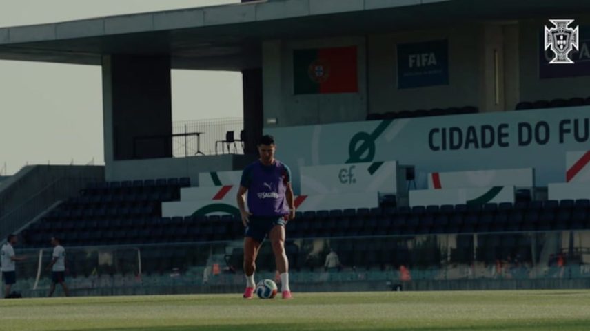 O astro português aprimora sua cobrança de bolas paradas à medida que a Copa do Mundo se aproxima.