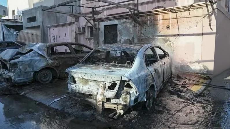O Bahrein divulgou imagens que supostamente mostram os danos causados ​​pela interceptação de um drone iraniano