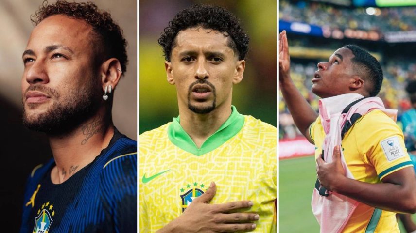Neymar, Marquinhos e Endrick (Reprodução/Instagram)