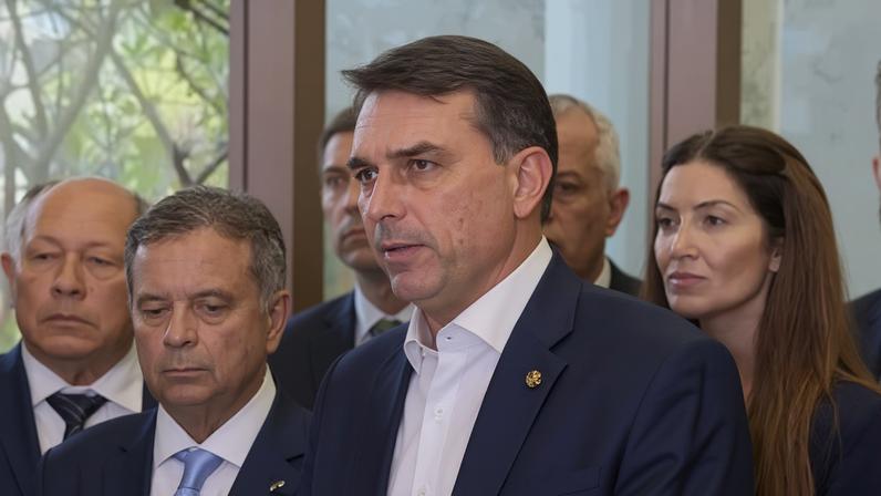 O senador Flávio Bolsonaro (PL), pré-candidato à Presidência da República
