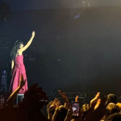 Marisa Monte realiza show em festival com logotipo de casa de apostas coberto