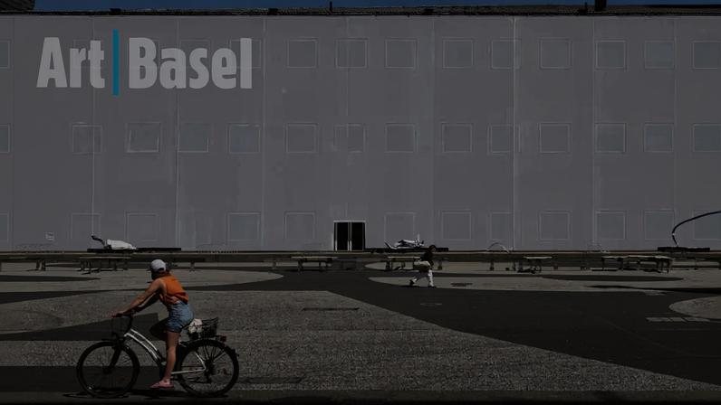View of a site-specific commission across Messeplatz by Nairy Baghramian for Art Basel 2026.
