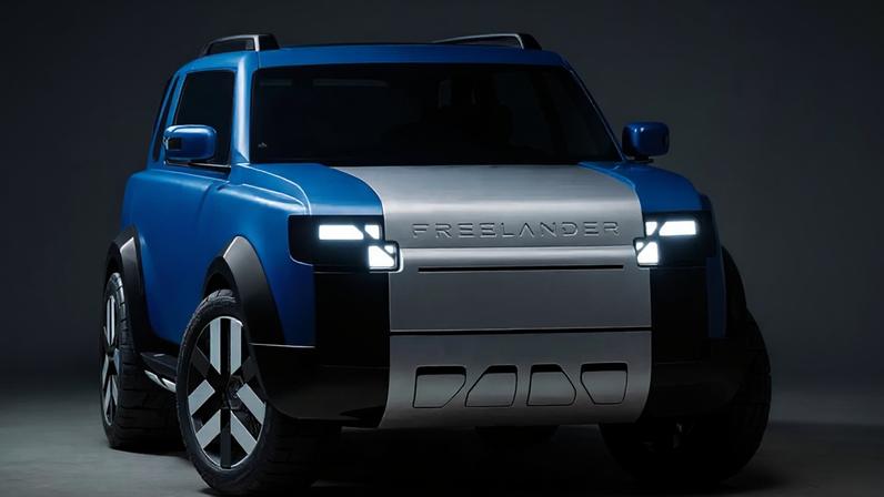 Land Rover Freelander azul apresentado na China com interior claro