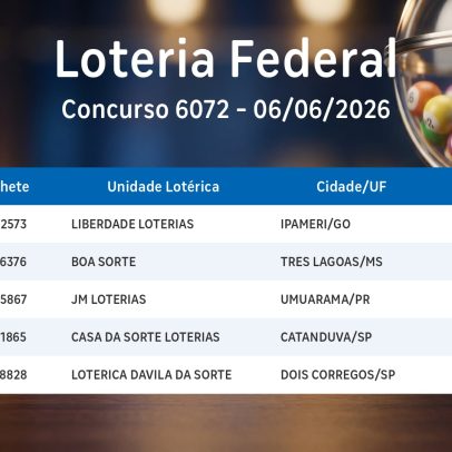 Federal: confira os números sorteados no concurso 6072