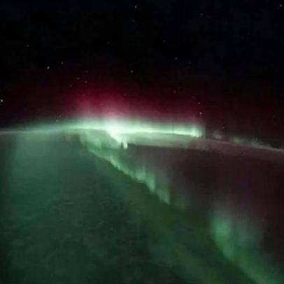 Aurora vista do espaço encanta astronautas na Estação Espacial