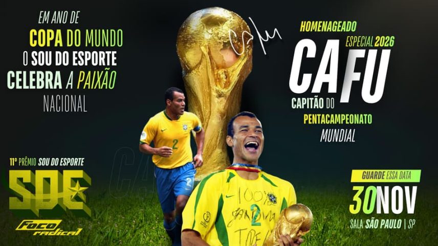 Cafu é o homenageado especial do prêmio Sou do Esporte (Foto: Reprodução)