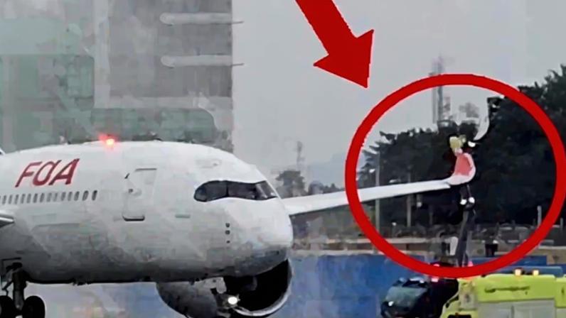 A350 da Iberia atinge mangueira de carro dos bombeiros