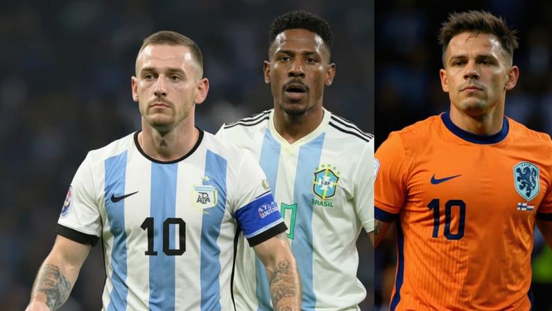 Messi, Neymar e Memphis são os camisas 10 de Argentina, Brasil e Holanda, respectivamente.