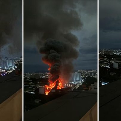 Circulação da Linha 7-Rubi é afetada após incêndio em galpões na Lapa