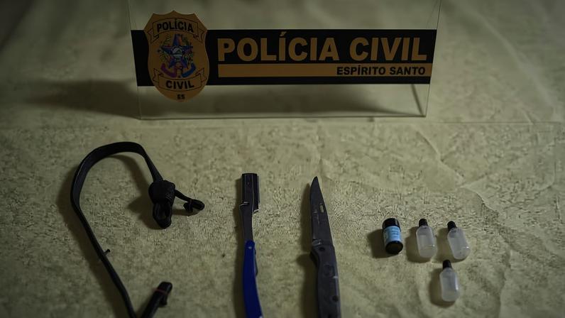 Material foi apreendido com homem preso por planejar morte do filho no Espírito Santo.