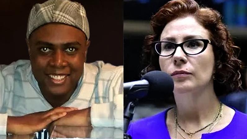 O jornalista Luan Araújo e a ex-deputada federal Carla Zambelli (PL)