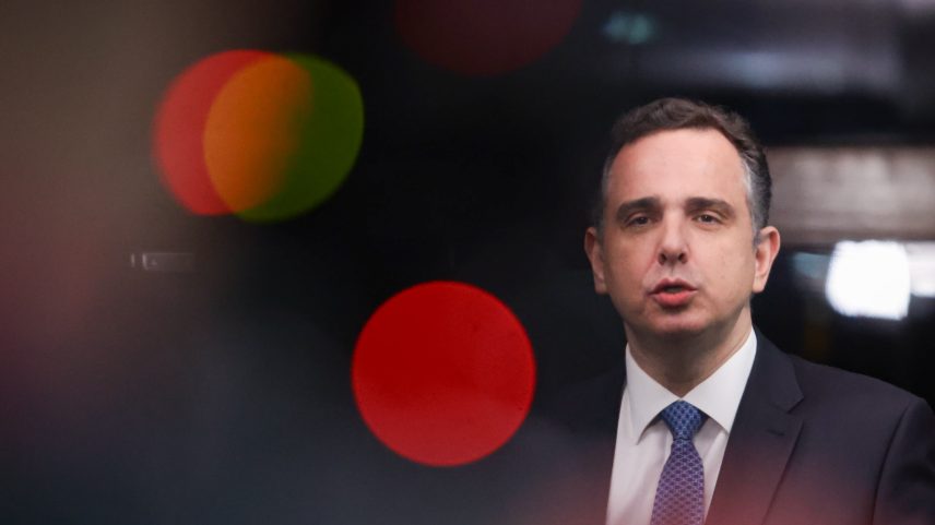 Rodrigo Pacheco (PSD-MG), concede entrevista à imprensa antes de deixar cargo