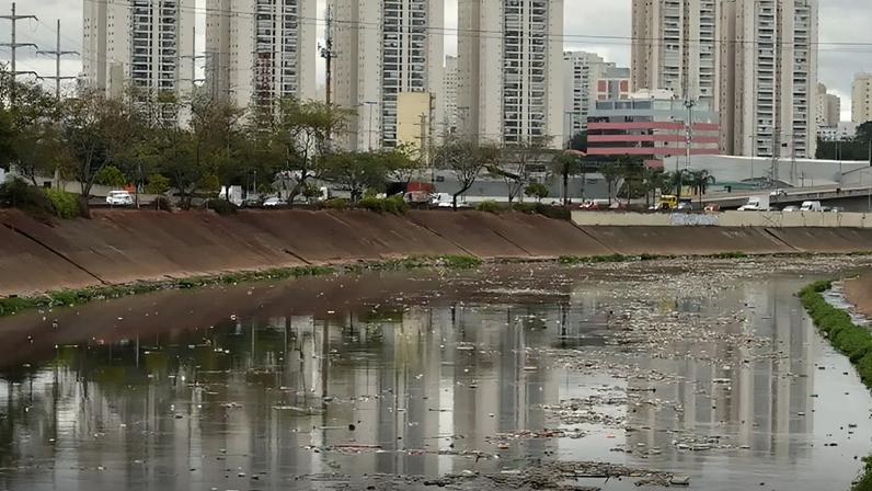 Segunda a organização, cada tipo de contaminação reflete situações como urbanização, saneamento insuficiente, uso agrícola do solo, presença de reservatórios e mudanças na ocupação do solo na bacia hidrográfica. Na imagem, o Rio Tietê