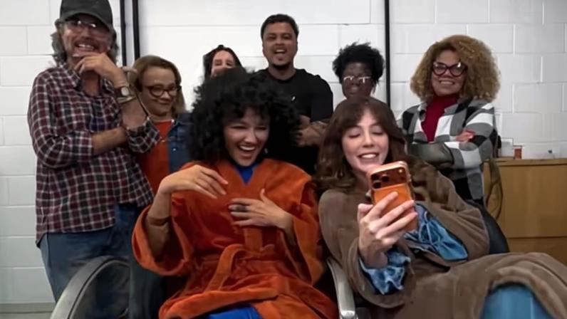 Bia Arantes e Ingrid Conte se divertem nos bastidores de Ben-Hur