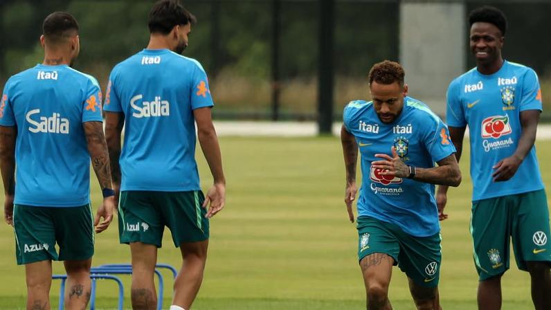 Neymar Jr. durante treinamento da seleção brasileira na Copa do Mundo de 2026