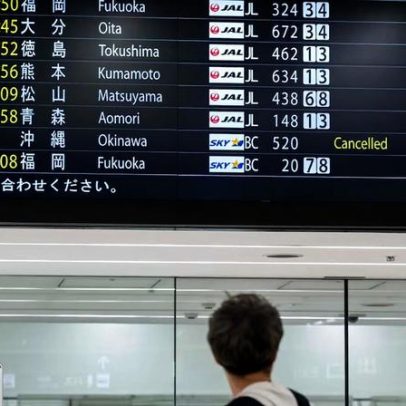 Tufão atinge Japão: voos cancelados, milhares sem energia e nove feridos
