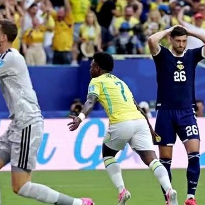 Seleção vence Escócia 3 a 0 e avança às oitavas com Vinicius Júnior