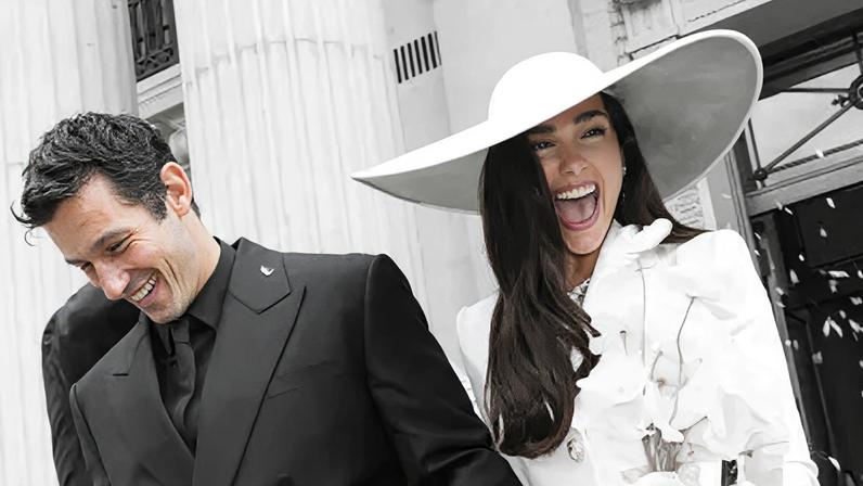 Dua Lipa e o ator Callum Turner após casamento em Londres