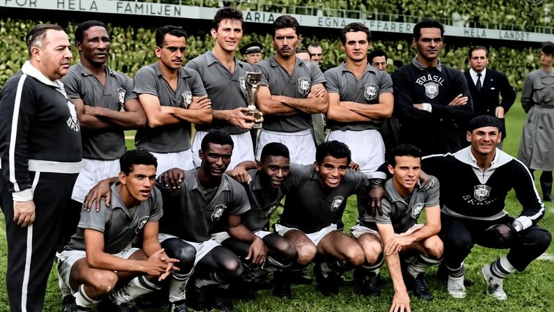 Seleção Brasileira time titular da final de 1958 com Pelé e Zagallo - Metrópoles