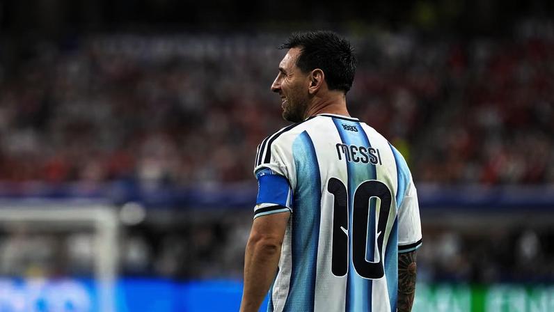 Messi durante Argentina x Áustria
