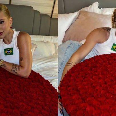 Virginia Fonseca reage ao receber flores no Dia dos Namorados