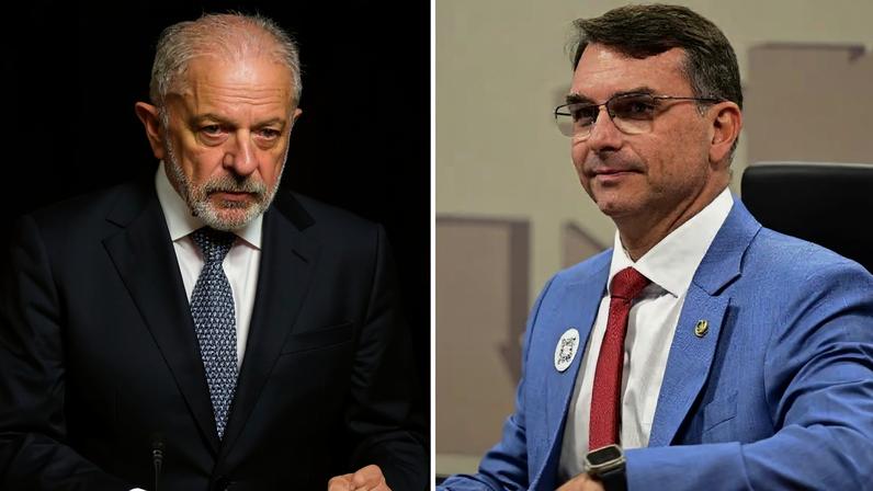 Lula e Flávio Bolsonaro