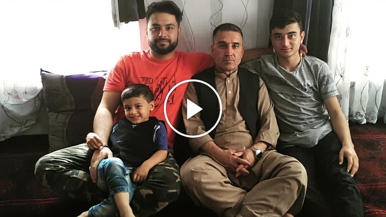 A family Tahiri family portrait in Afghanistan with Shahir Tahiri and his father