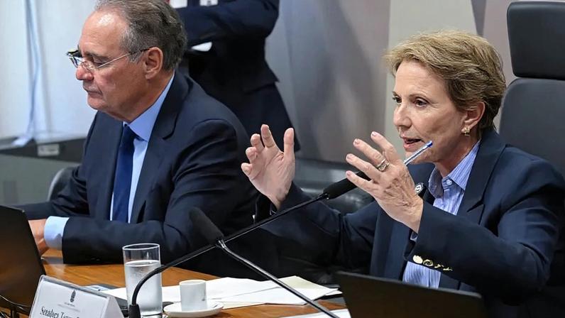A senadora Tereza Cristina faz pronunciamento durante reunião deliberativa da Comissão de Assuntos Econômicos, em 27 de maio de 2026