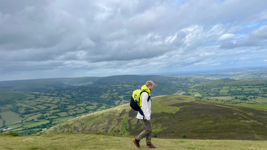 The Independent's senior fitness writer Harry Bullmore climbing Sugar Loaf in Wales