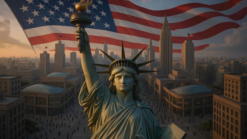 Turistas da Copa do Mundo estão ajudando os americanos a redescobrirem o orgulho de seu país. (Foto: Imagem produzida por Grok IA/Gazeta do Povo)