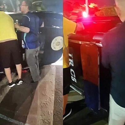 Viatura da GCM capota após acidente com carro na zona Oeste de SP